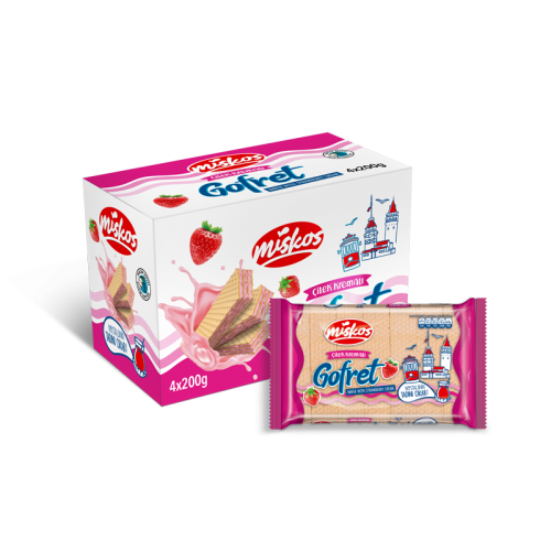 Çilek Kremalı Gofret (4x200g)