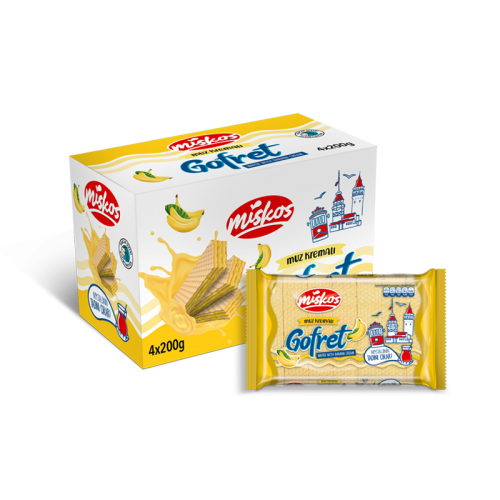 Muz Kremalı Gofret (4x200g)