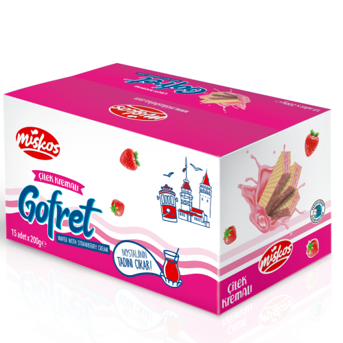 Çilek Kremalı Gofret