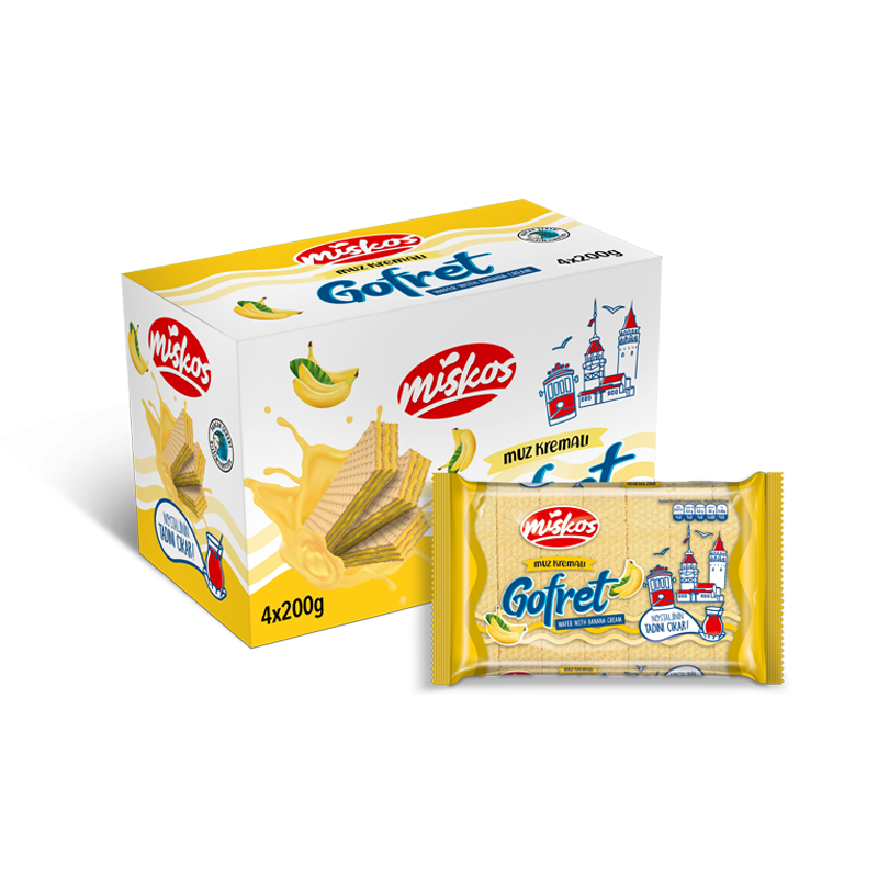 Muz Kremalı Gofret (4x200g)